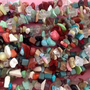STONE CHIPS BEADS ASSORTED BEADS WOOD BEADS BEAD CAPS SPACERS CRIMP BEAD COVERS